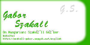 gabor szakall business card